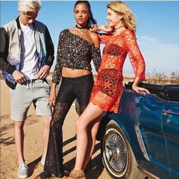 H&M COACHELLA DRESS ORANGE CROCHET STYLE COVER UP SZ M - Picture 5 of 10